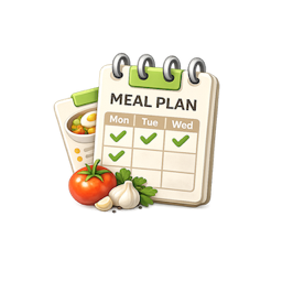 A weekly meal plan calendar